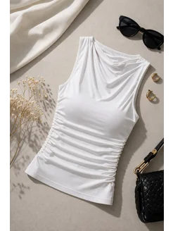 Топ вечерний под пиджак с драпировкой